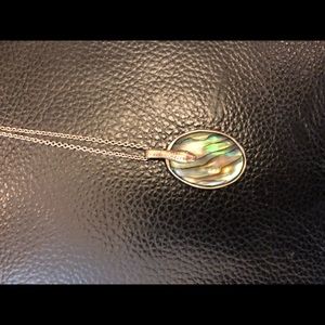 Abalone snake sterling silver necklace